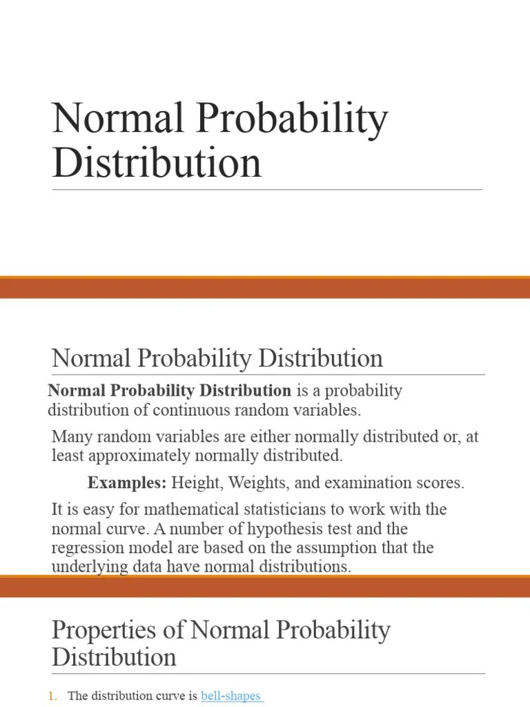 Normal Probability Distribution | PDF | Normal Distribution | Standard ...