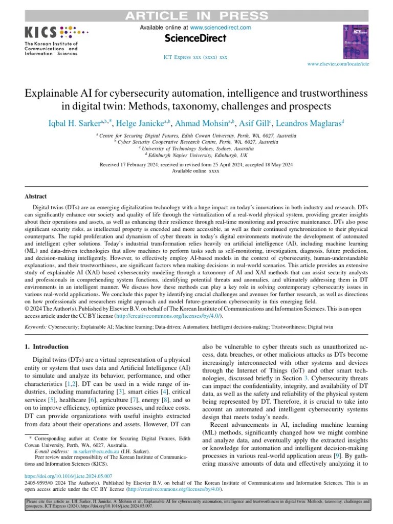 Explainable AI For Cybersecurity Automation, Intelligence And ...