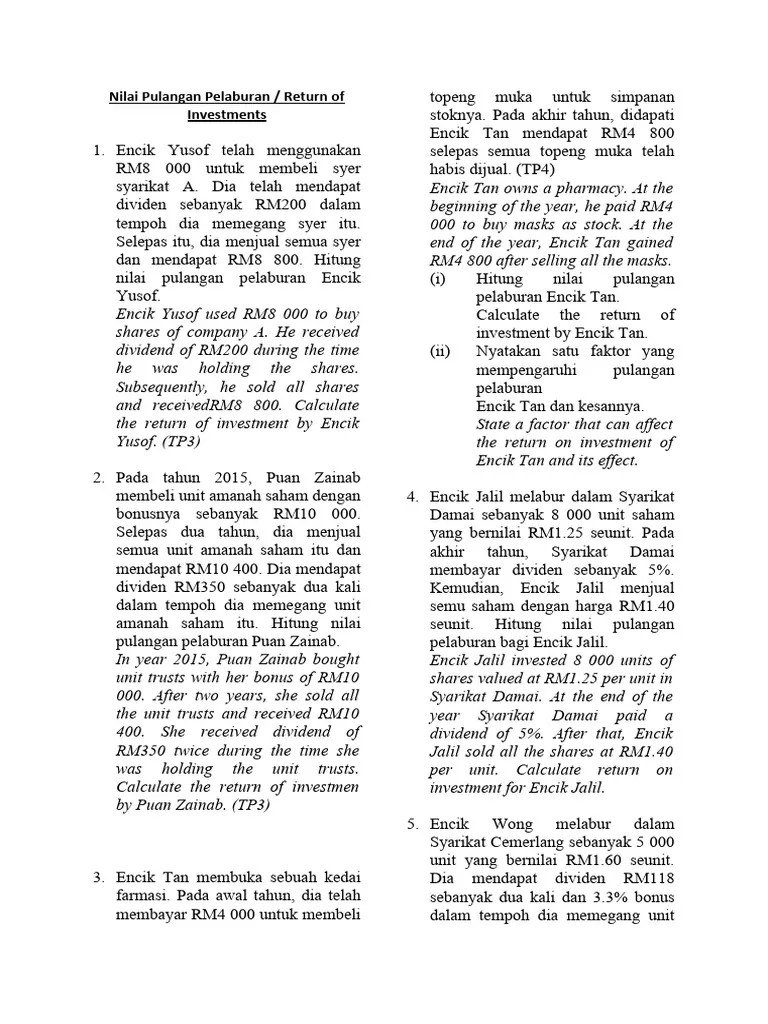 Modul Bab 3 Matematik Tingkatan 3 | PDF | Bisnis | Pengelolaan Keuangan ...