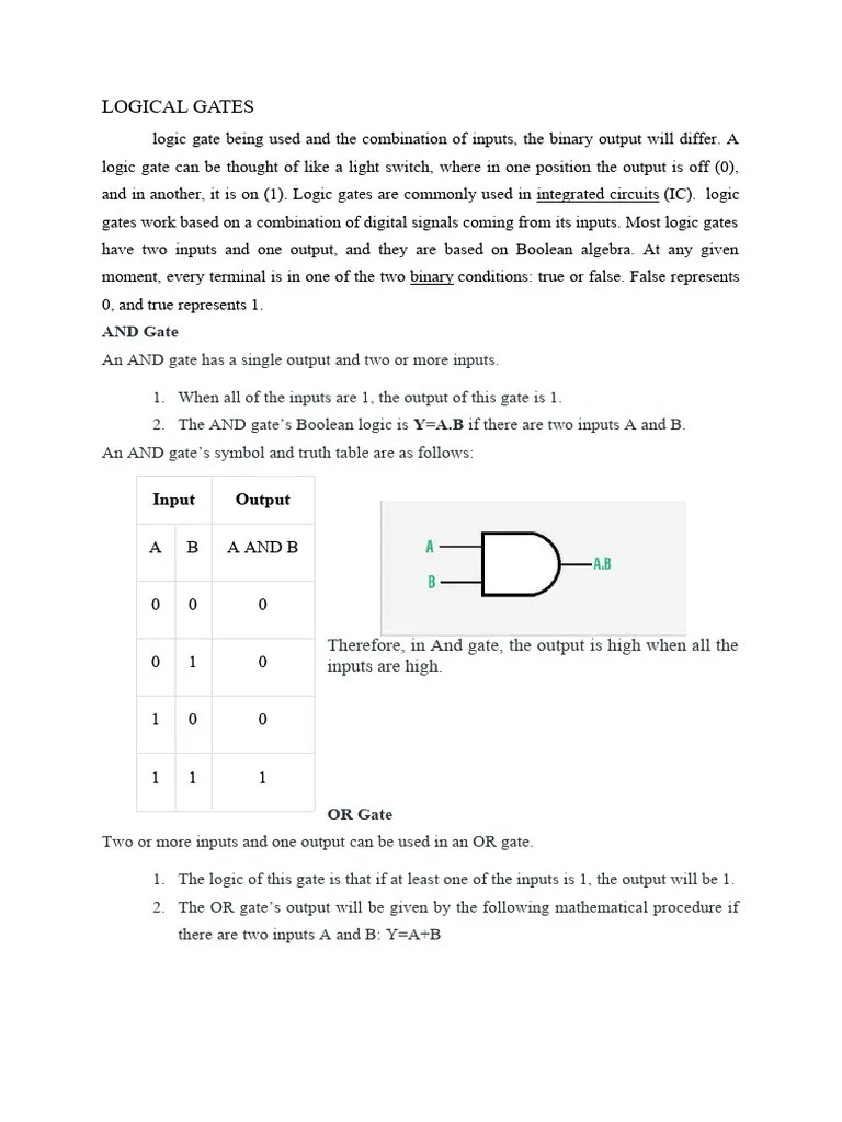 LOGICAL GATES | PDF | Logic Gate | Electronics