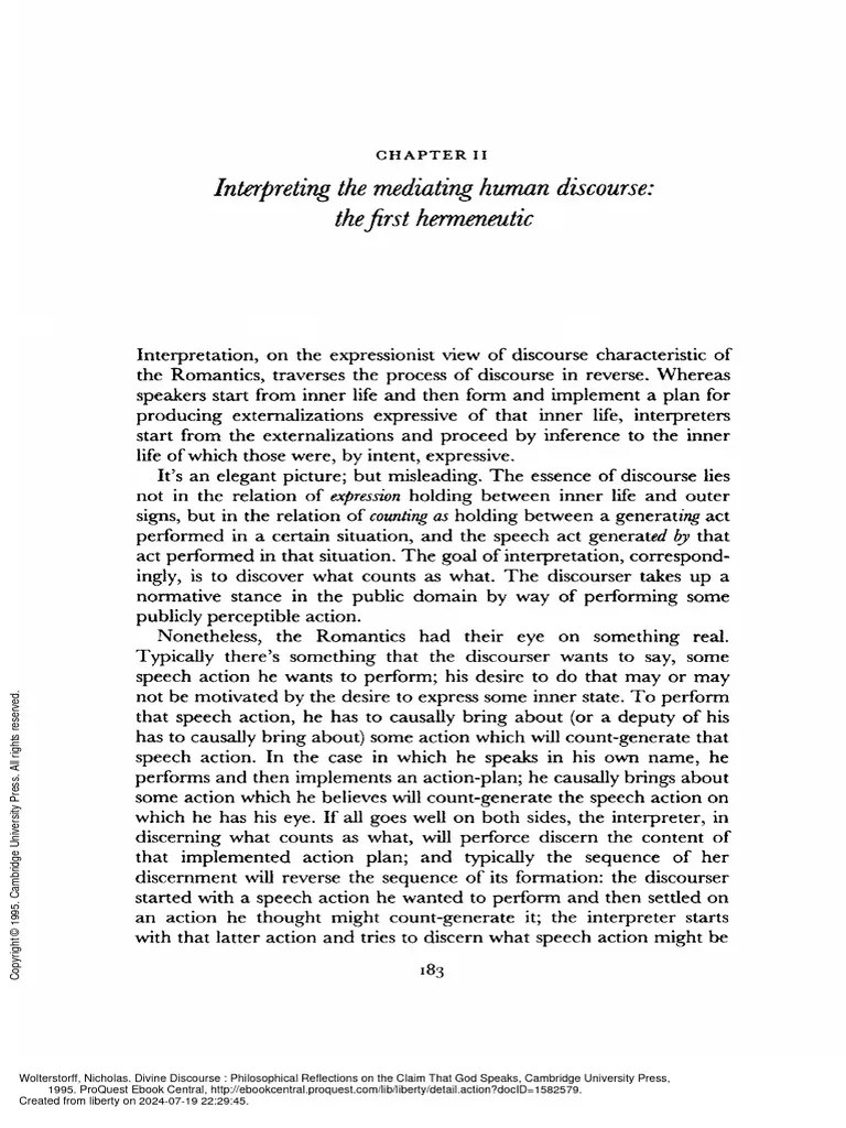 Divine Discourse Philosophical Reflections On The ... - (11 Interpreting The Mediating Human ...