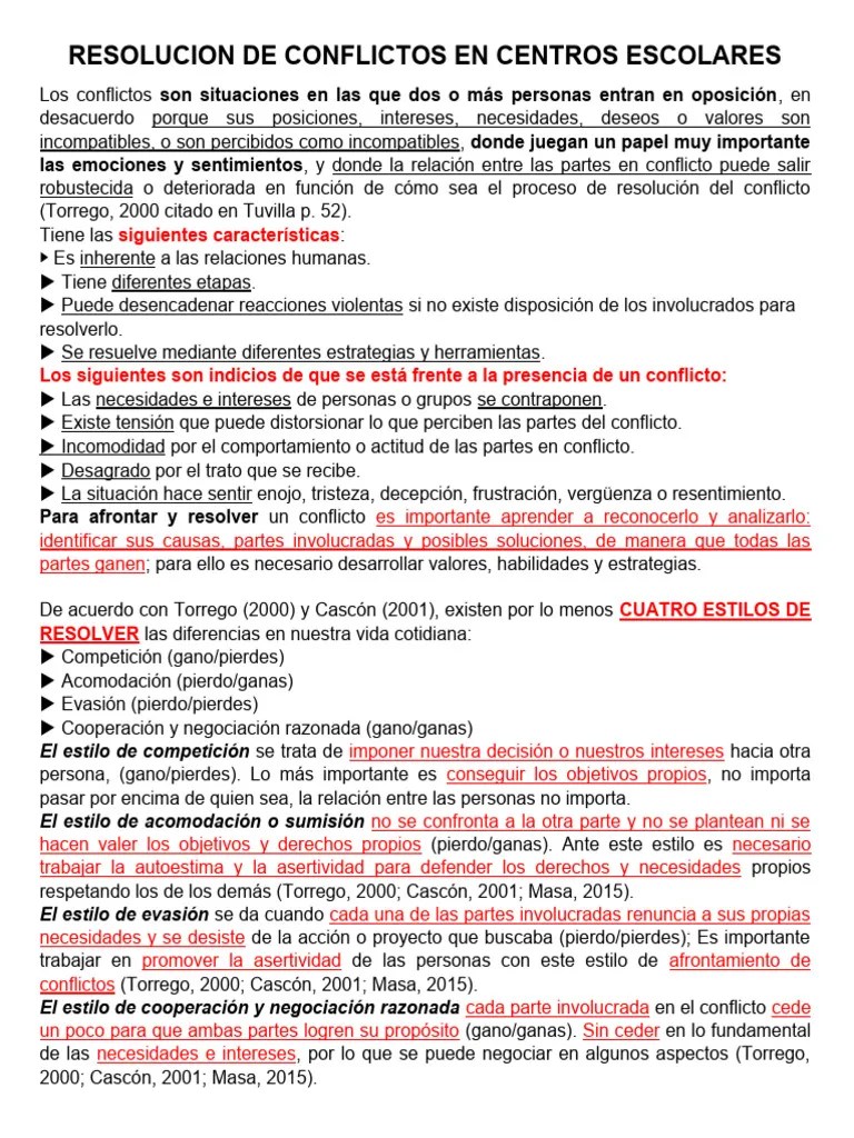 Resolucion De Conflictos En Centros Escolares | PDF | Mediación | Conflicto (proceso)