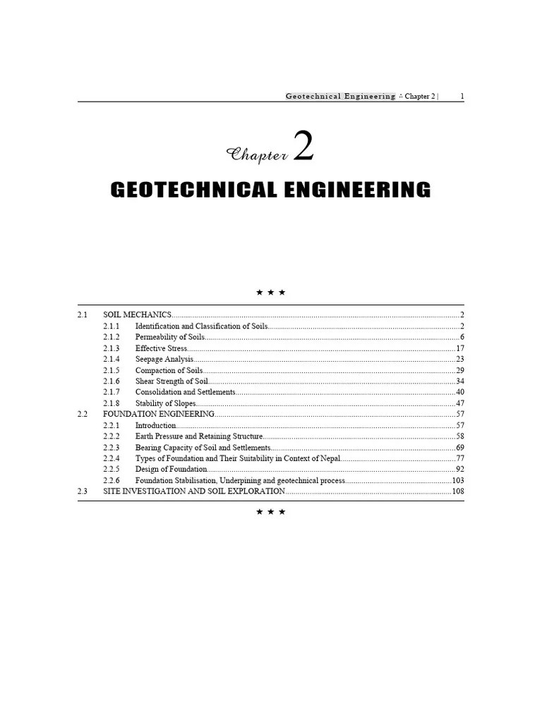 2 GEOTECHNICAL ENGINEERING Typed-1 | PDF | Soil Mechanics | Continuum Mechanics