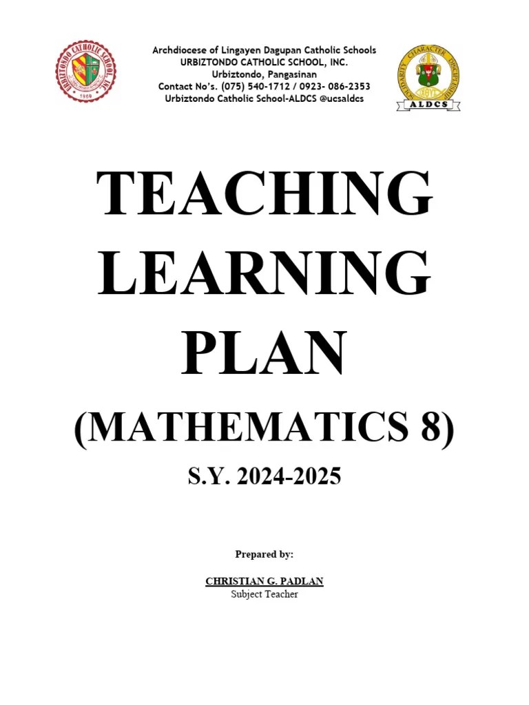 Mathematics 8 - Learning Plan | PDF | Mathematics | Learning
