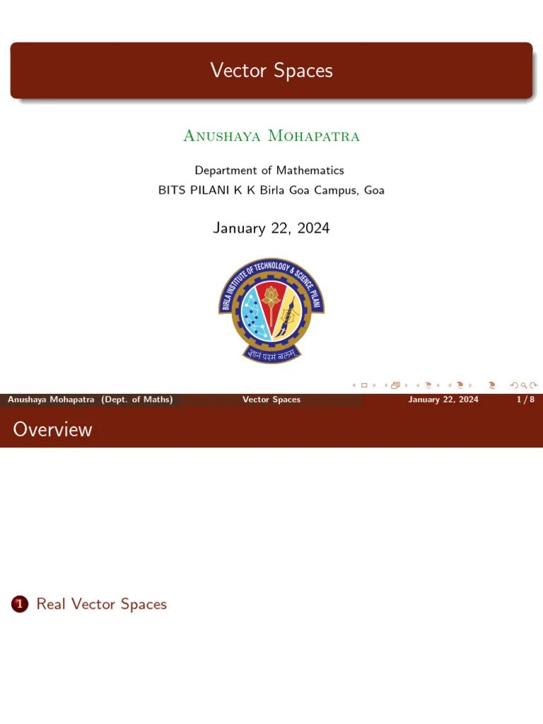 Lecture 5 - Vector Space And Properties | PDF | Vector Space | Scalar ...