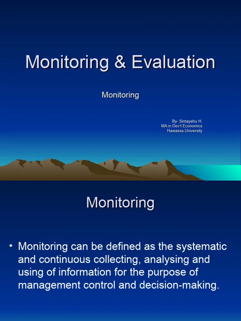 Lecture 4 - Monitoring And Evaluation | PDF | Evaluation | Policy