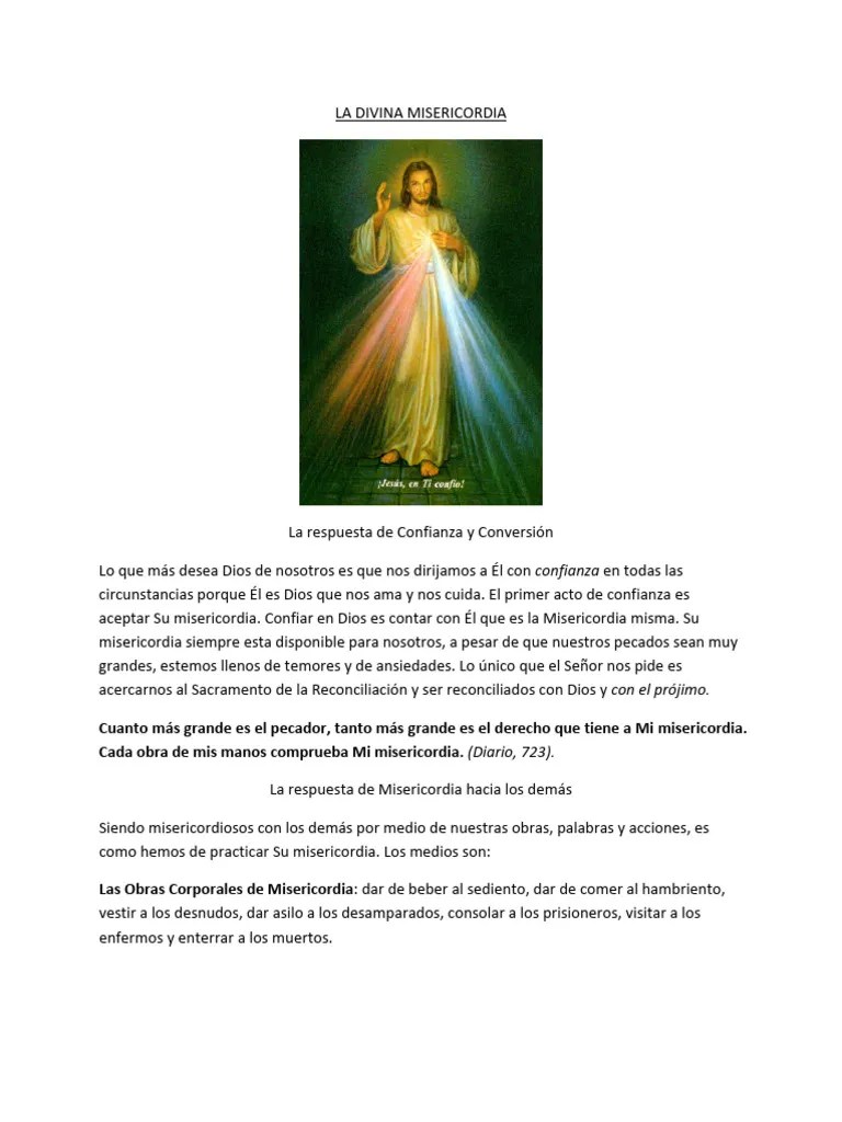La Divina Misericordia | PDF | Creencia Religiosa Y Doctrina | Teología