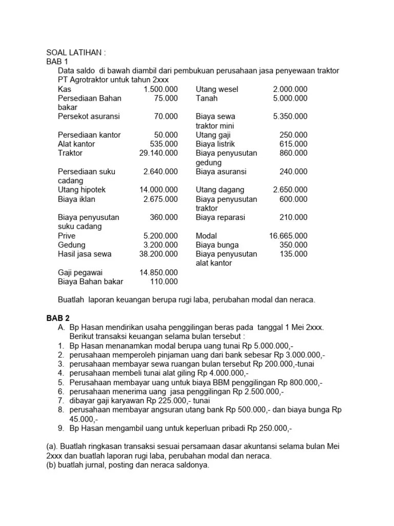 SOAL LATIHAN Akuntansi Dasar | PDF