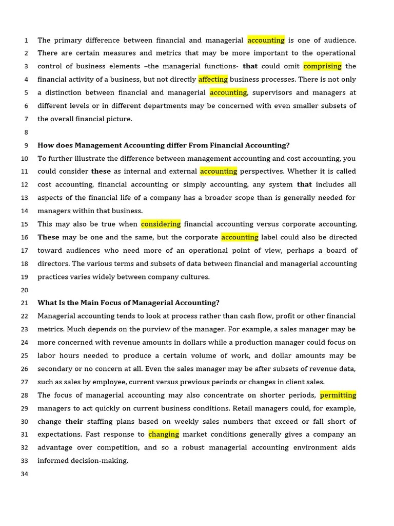The Primary Difference Between Financial And Managerial Accounting Is ...