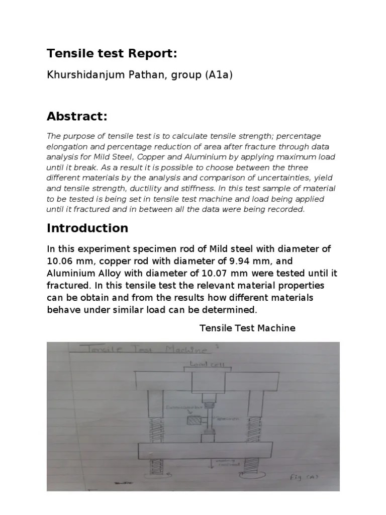 Tensile Report | Download Free PDF | Deformation (Engineering ...