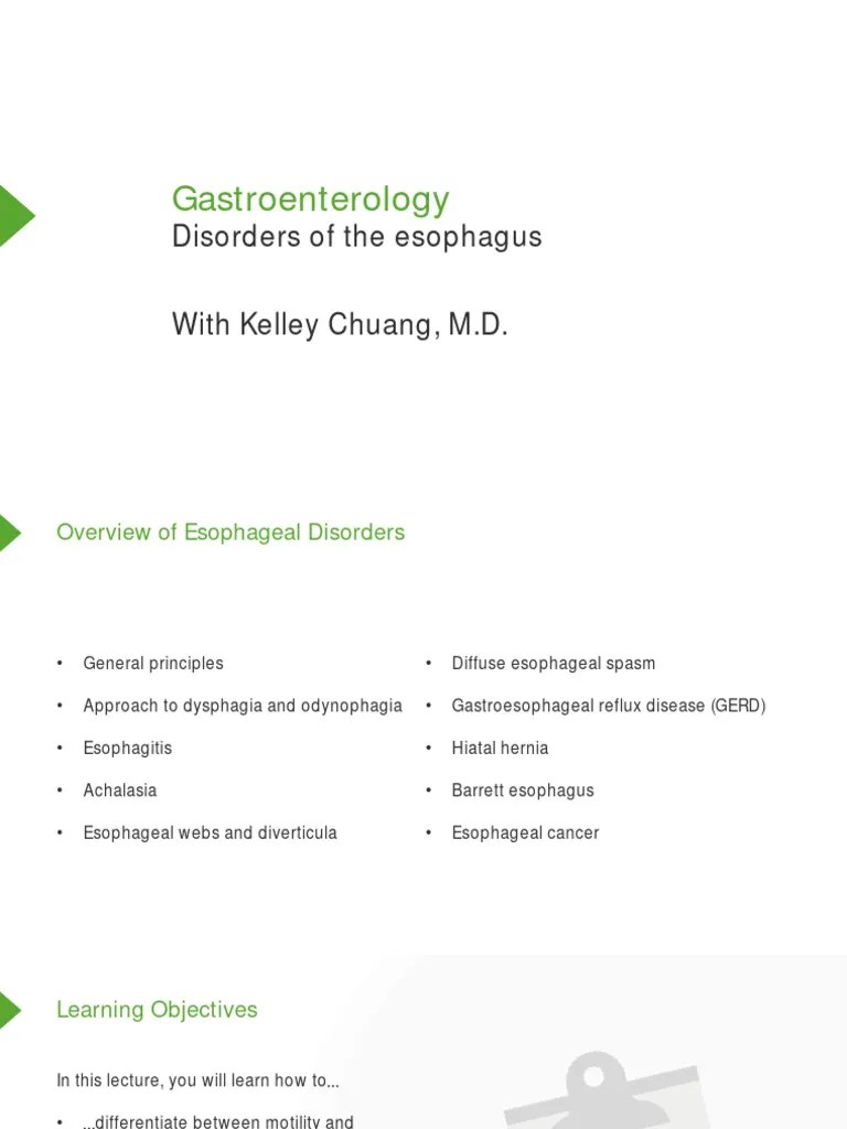 Slides Gastroenterology 05 Esophageal Diseases | PDF | Gastroesophageal Reflux Disease ...