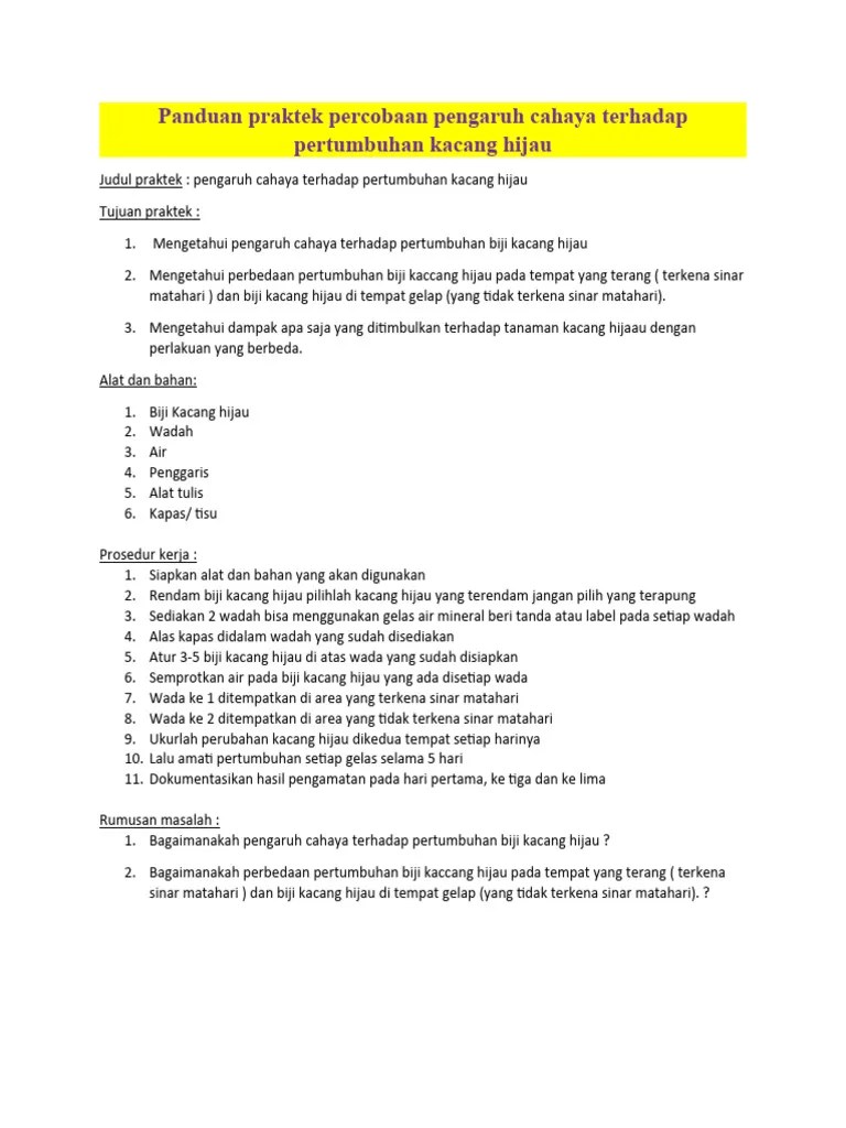 Panduan Praktek Biologi Pertumbuhan Dan Perkembangan Biji Kacang Hijau ...