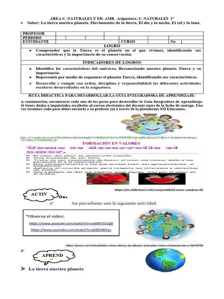 GUIA NATURALES 1° - No1 | PDF | Tierra | Dom