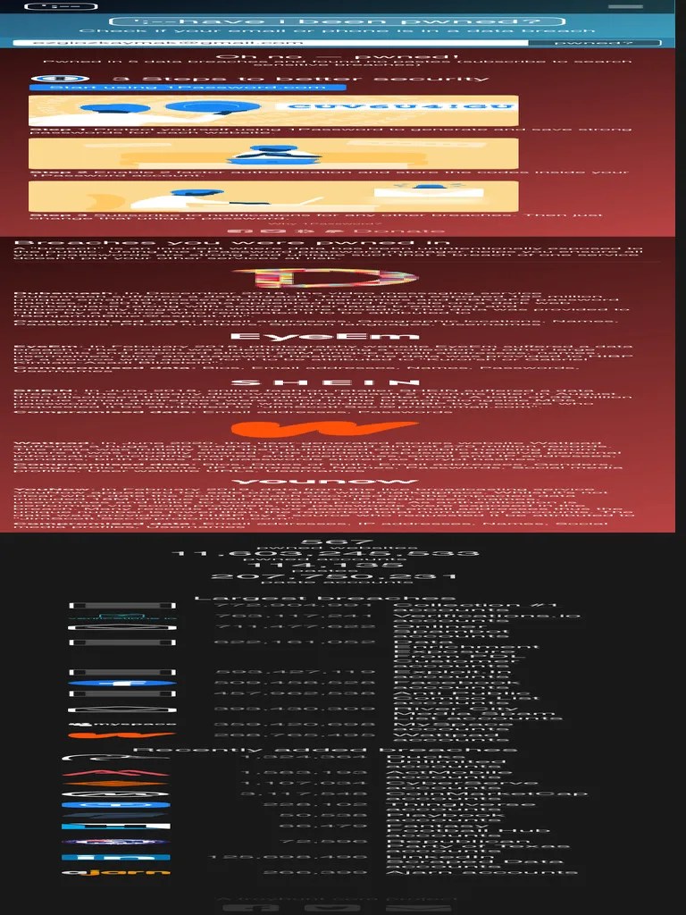 Have I Been Pwned Check If Your Email Has Been Compromised In A Data ...