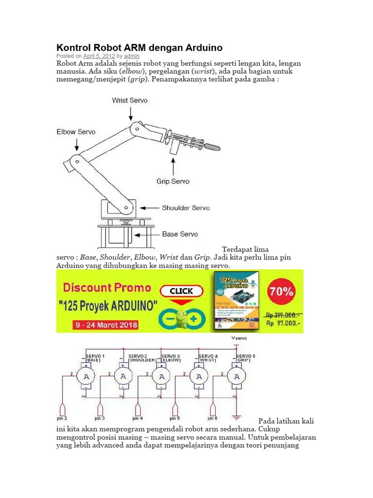 Kontrol Robot ARM Dengan Arduino | PDF | Metode & Bahan Ajar