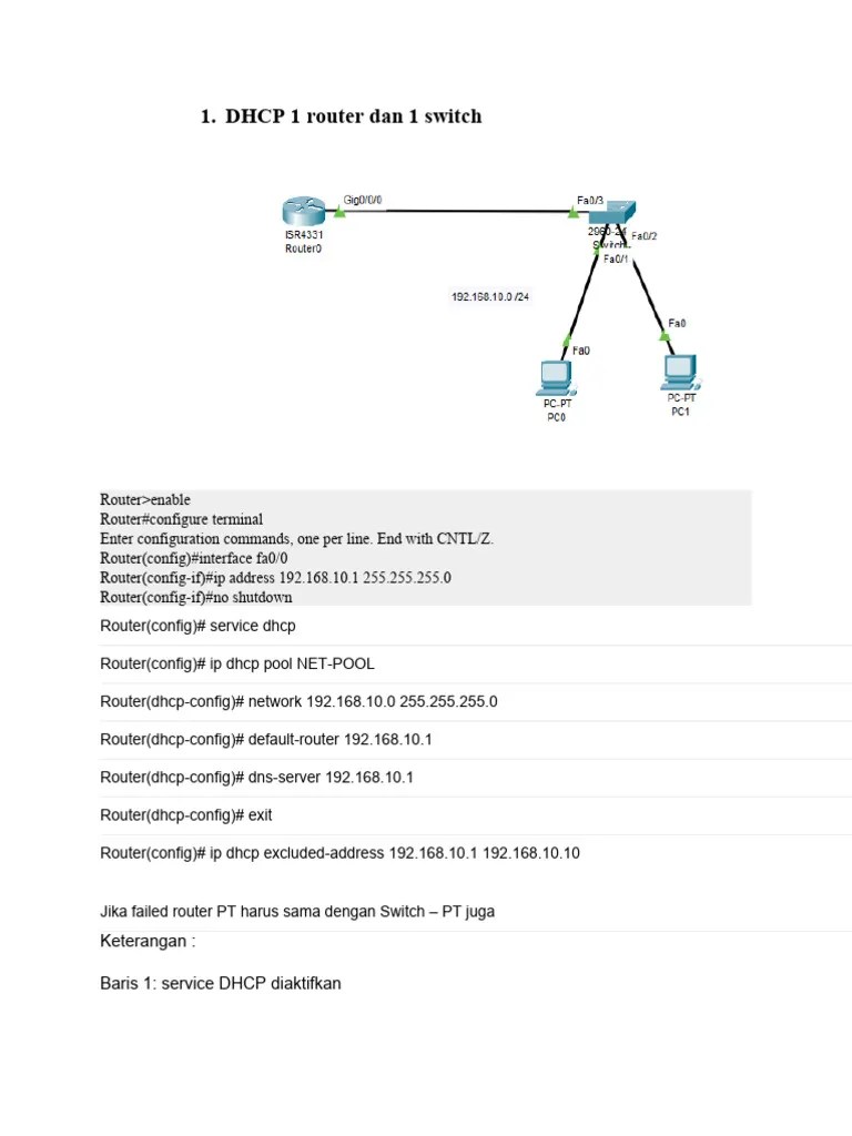 RIP DHCP 2 Router Cisco Packet Tracer Kelas XI | PDF | Komputer