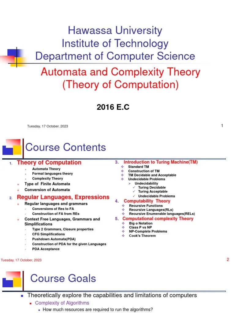 Chapter 1 Automata And Complexity Theory | PDF | Computational ...