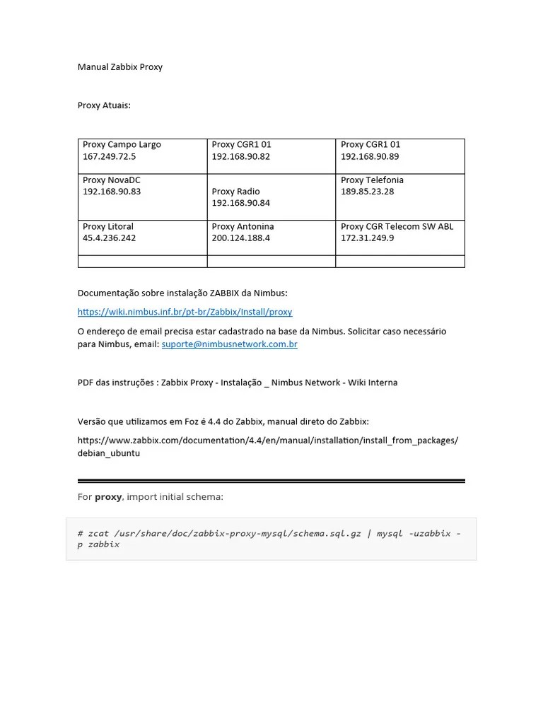 Manual Zabbix Proxy | PDF