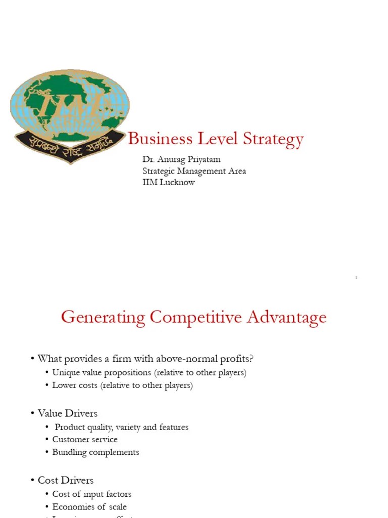 Business Level Strategy | PDF | Strategic Management | Innovation
