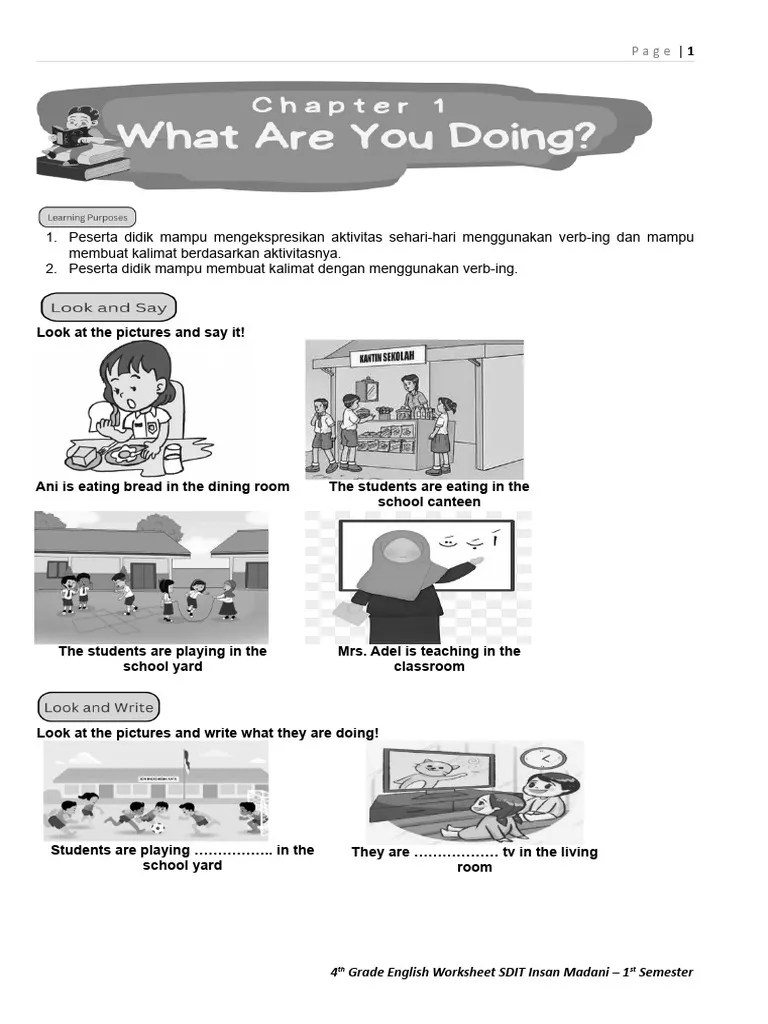 LK Bahasa Inggris Kelas 4 Semester 1 - 090930 | PDF | Room | Home