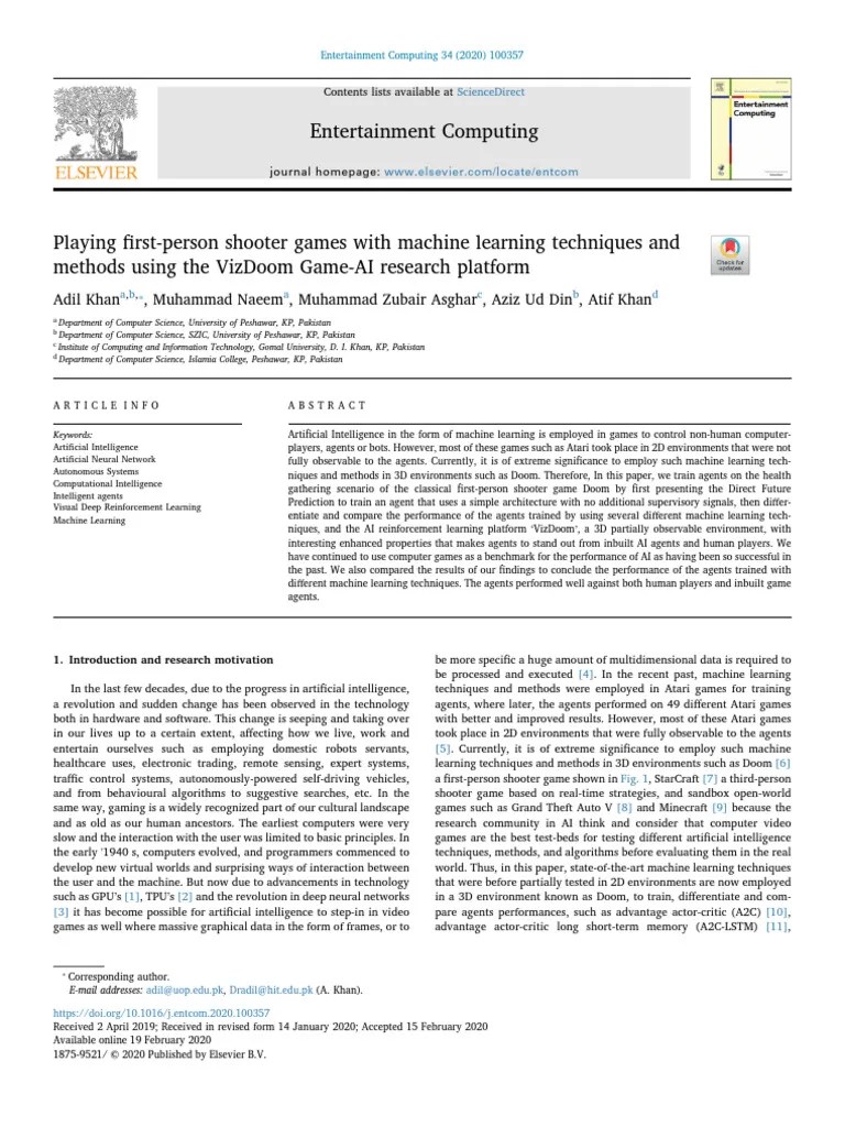 Playing First-Person Shooter Games With Machine Learning Techniques And ...