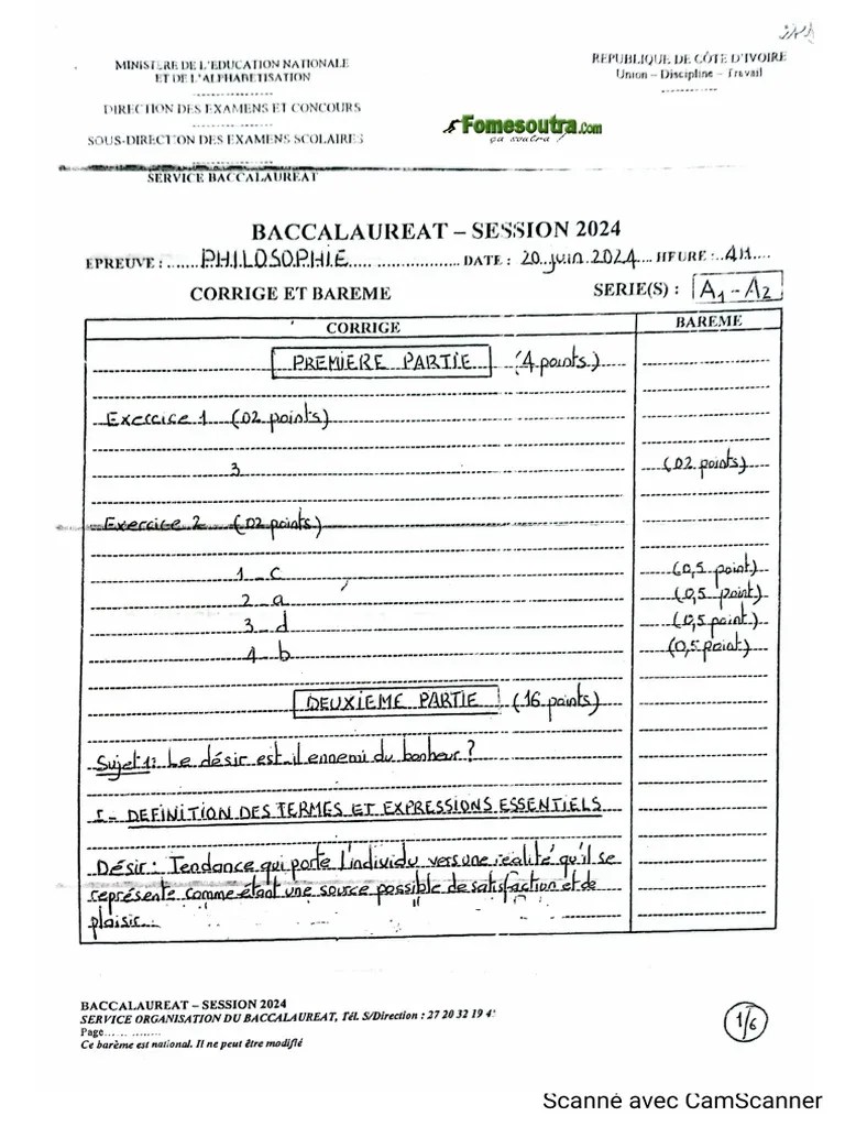 Sujet+Corrigé Bac 2024 Philo Seria A1 & A2 | PDF
