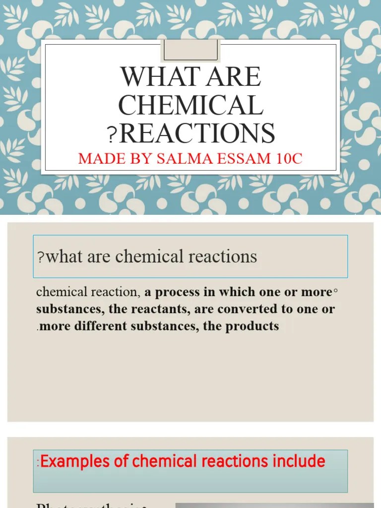 What Are Chemical Reactions | PDF