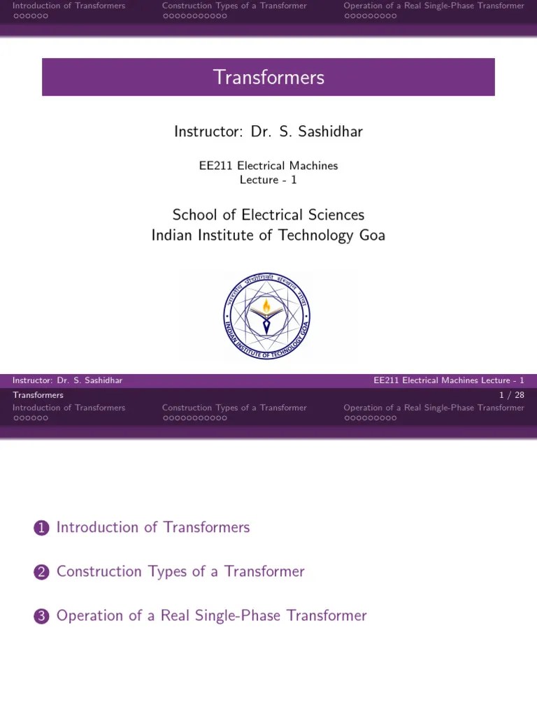 EE 211 Lecture Slides - 2021 | PDF | Transformer | Electric Power ...