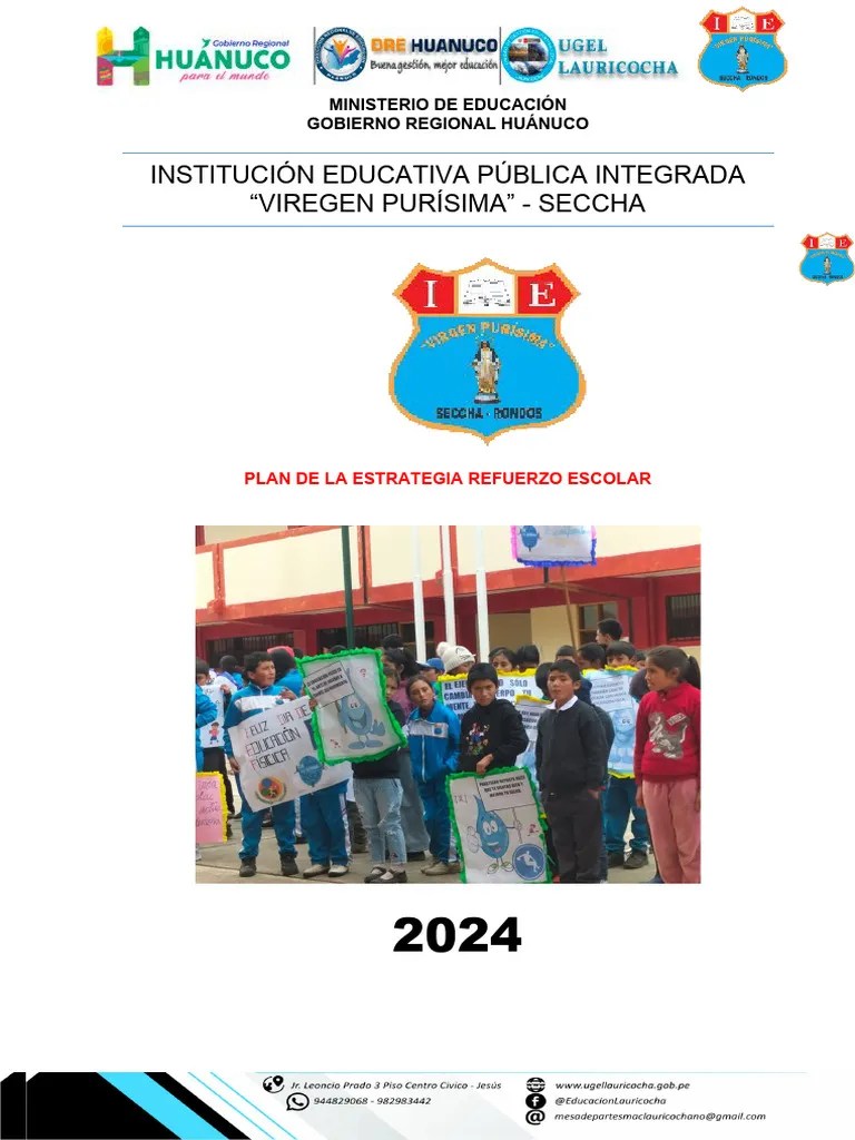 PLAN DE REFUERZO ESCOLAR - 2024 | PDF | Educación Primaria | Evaluación