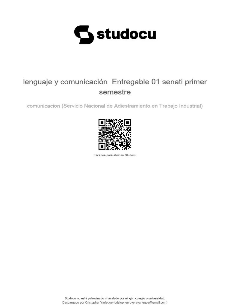 Lenguaje Y Comunicacion Entregable 01 Senati Primer Semestre | PDF ...