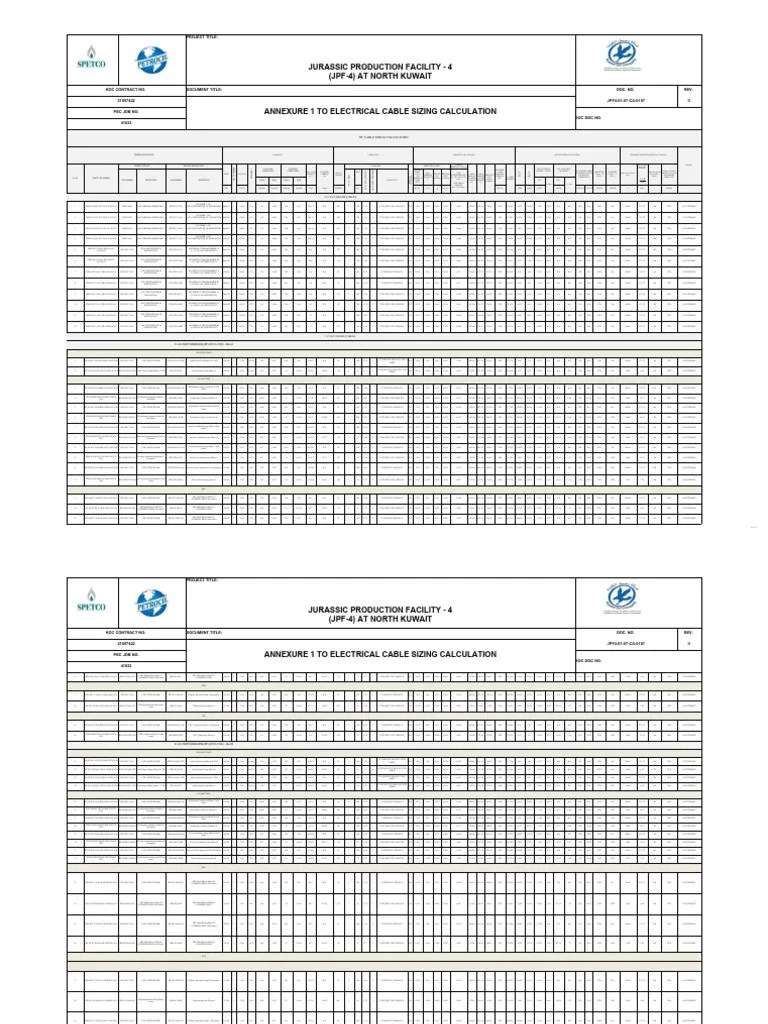 Cable Sizing Calculation | PDF | Electrical Substation | Building ...