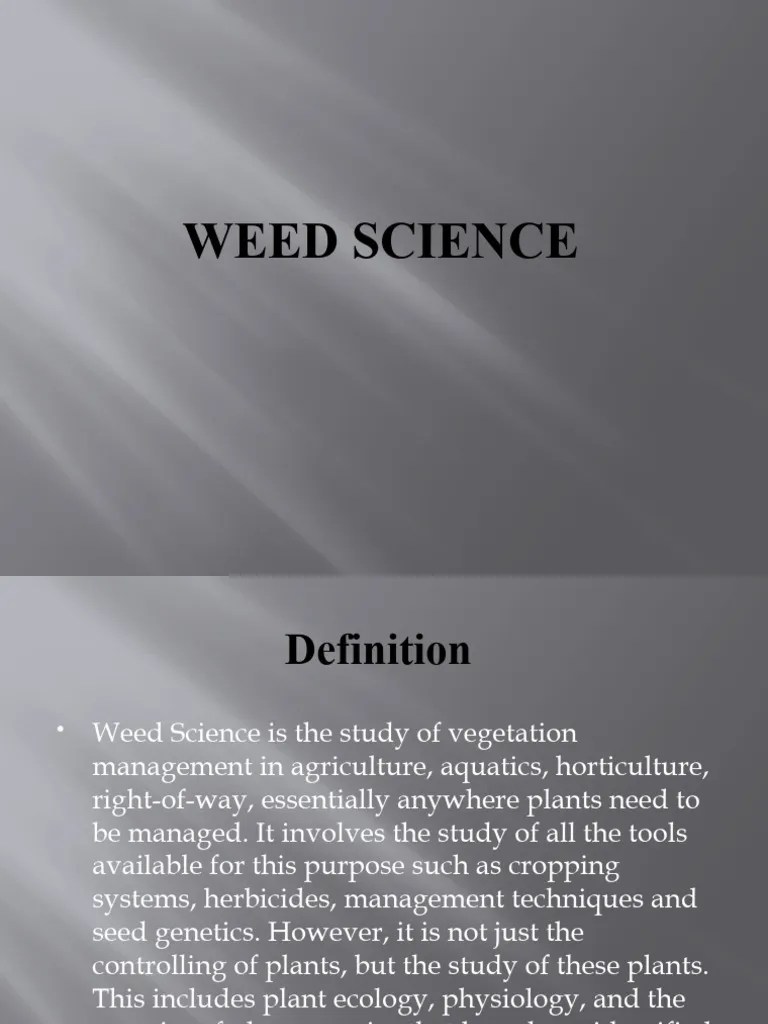 Weed Science | PDF | Weed | Biology