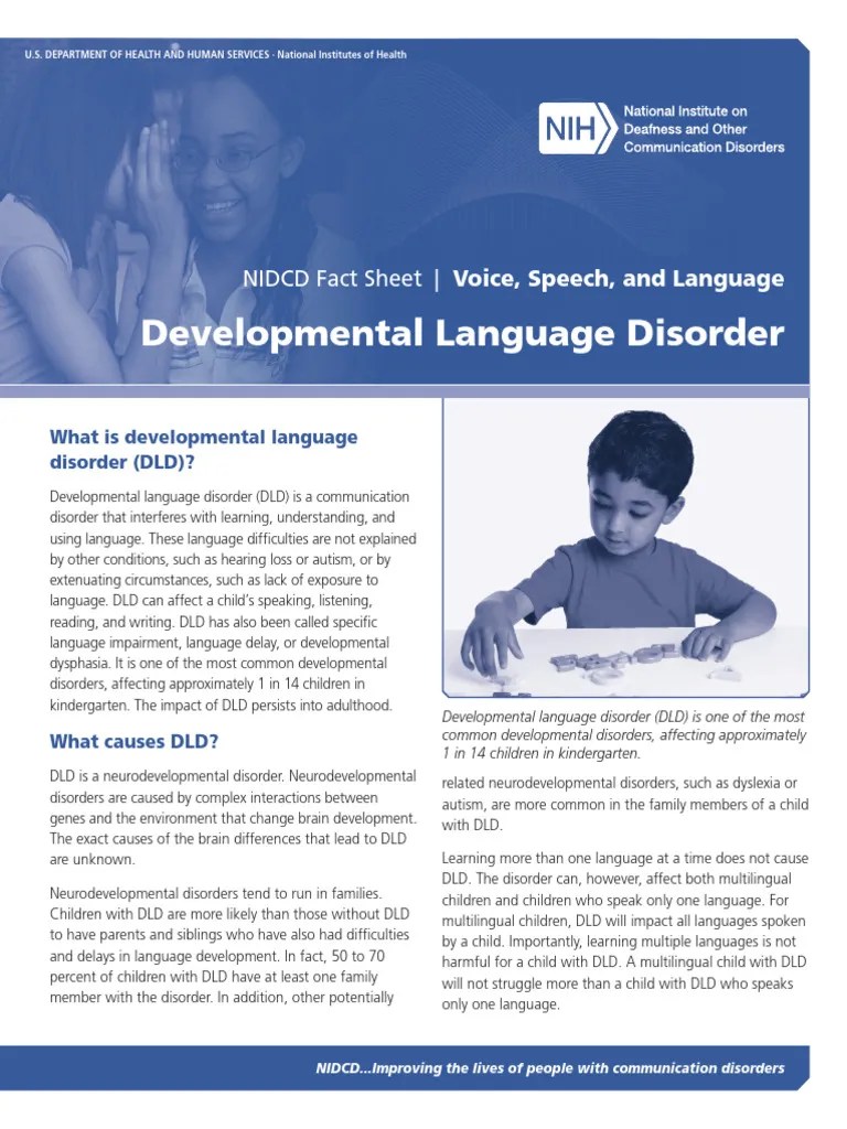 Developmental Language Disorder | PDF | Learning Disability | Developmental Disabilities