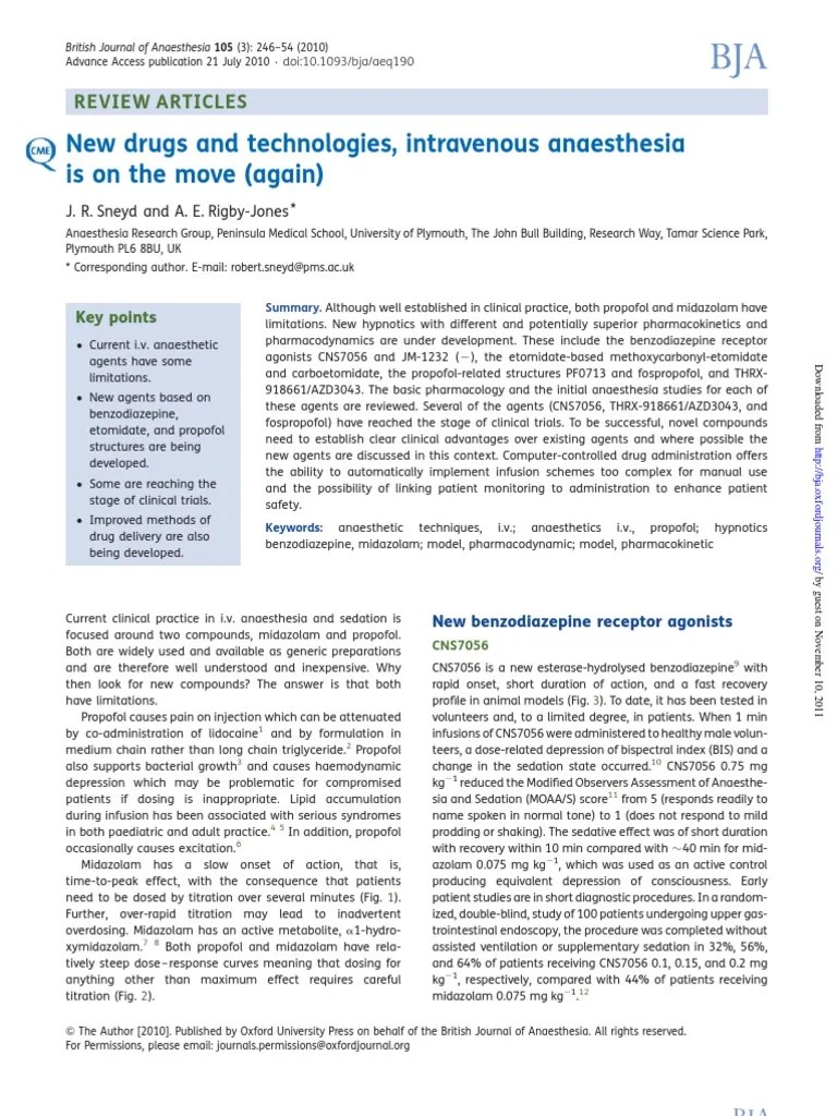 Propofol | Download Free PDF | Anesthesia | Midazolam