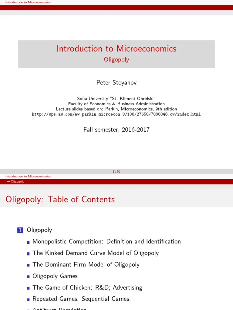 FEBA Micro 10 Oligopoly | PDF | Oligopoly | Profit (Economics)