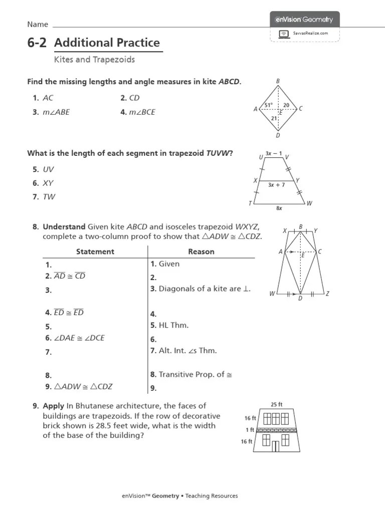 6-2 - Additional Practice PDF | PDF | Elementary Geometry | Euclidean ...