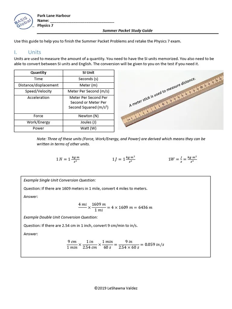 Grade7 - Physics - Study Guide | PDF | Force | Momentum