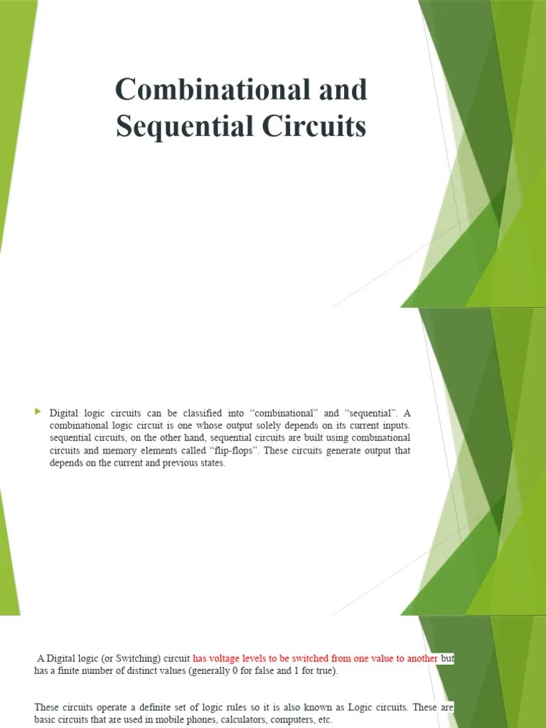 Combinational And Sequential Circuits | PDF | Logic Gate | Electronic ...