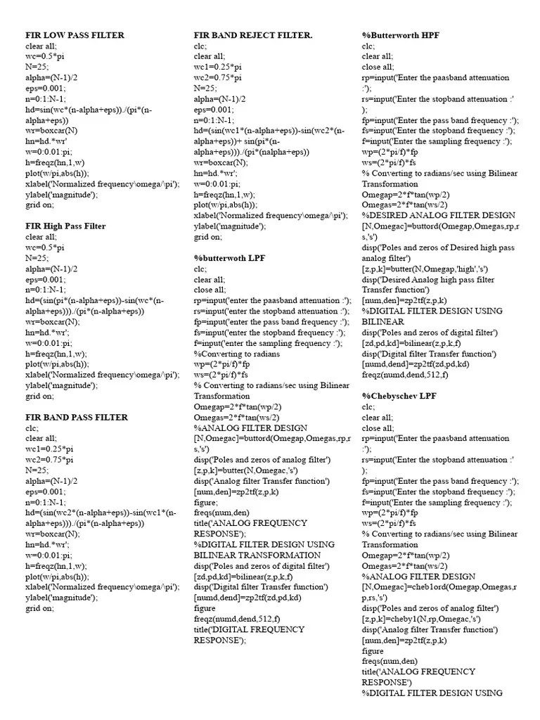 FIR LOW PASS FILTER | PDF | Discrete Fourier Transform | Digital Signal Processing