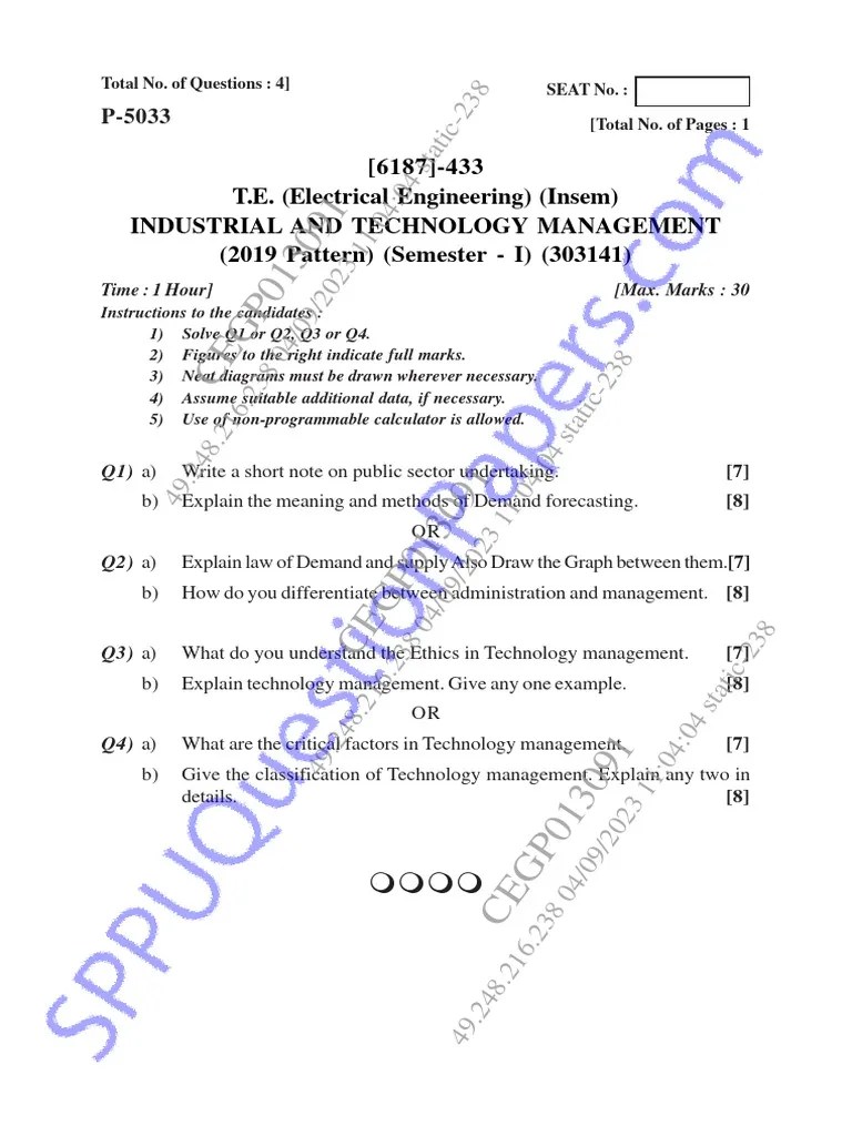 Be - Electrical Engineering - Semester 5 - 2023 - October - Industrial ...