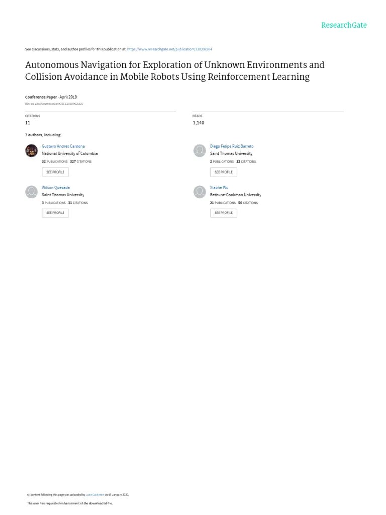 Autonomous Navigation For Exploration Of Unknown Environments And ...