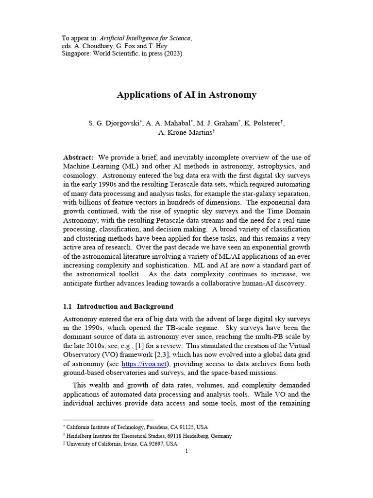 Applications_of_AI_in_Astronomy | PDF | Machine Learning | Artificial ...