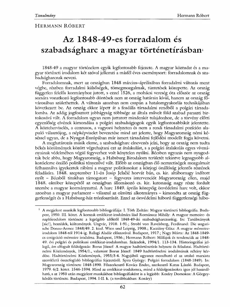 Az 1848 49 Es Forradalom Es Szabadsaghar | PDF