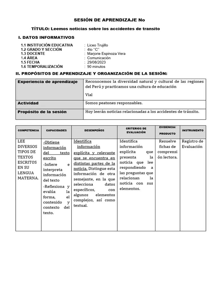 Sesion - Leemos Sobre El Perú Festivo Y Mega Diverso. | PDF | Enseñando ...