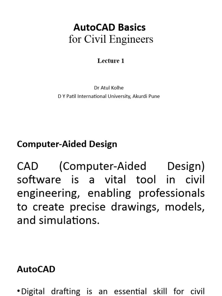 Lecture 0 Autocad Basics | PDF | Computer Aided Design | 3 D Computer ...