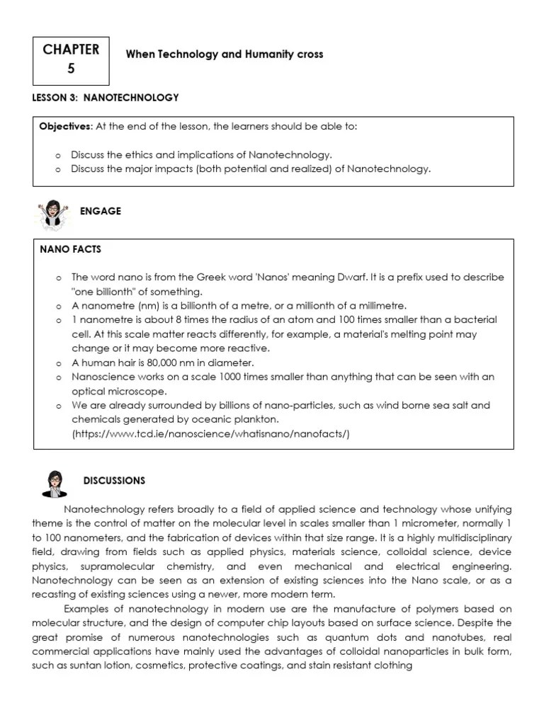 Chapter 5 Lesson 3 Nanotechnology | PDF | Nanotechnology | Nanomaterials