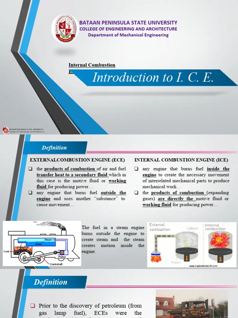 Introduction To ICE | PDF | Internal Combustion Engine | Diesel Engine