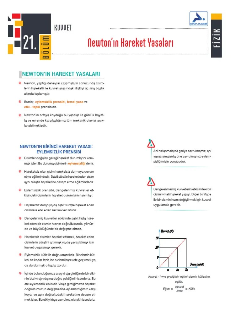 Newtonun-hareket-yasalari-ders-21 | PDF