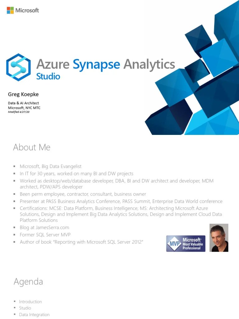 Azure Synapse Analytics Overview | PDF | Databases | Apache Spark