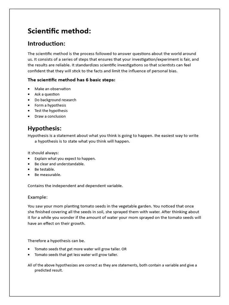 Scientific Method | PDF | Experiment | Chart